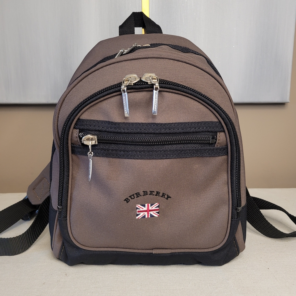 Burberry Brown Mini Backpack with Union Jack Detail